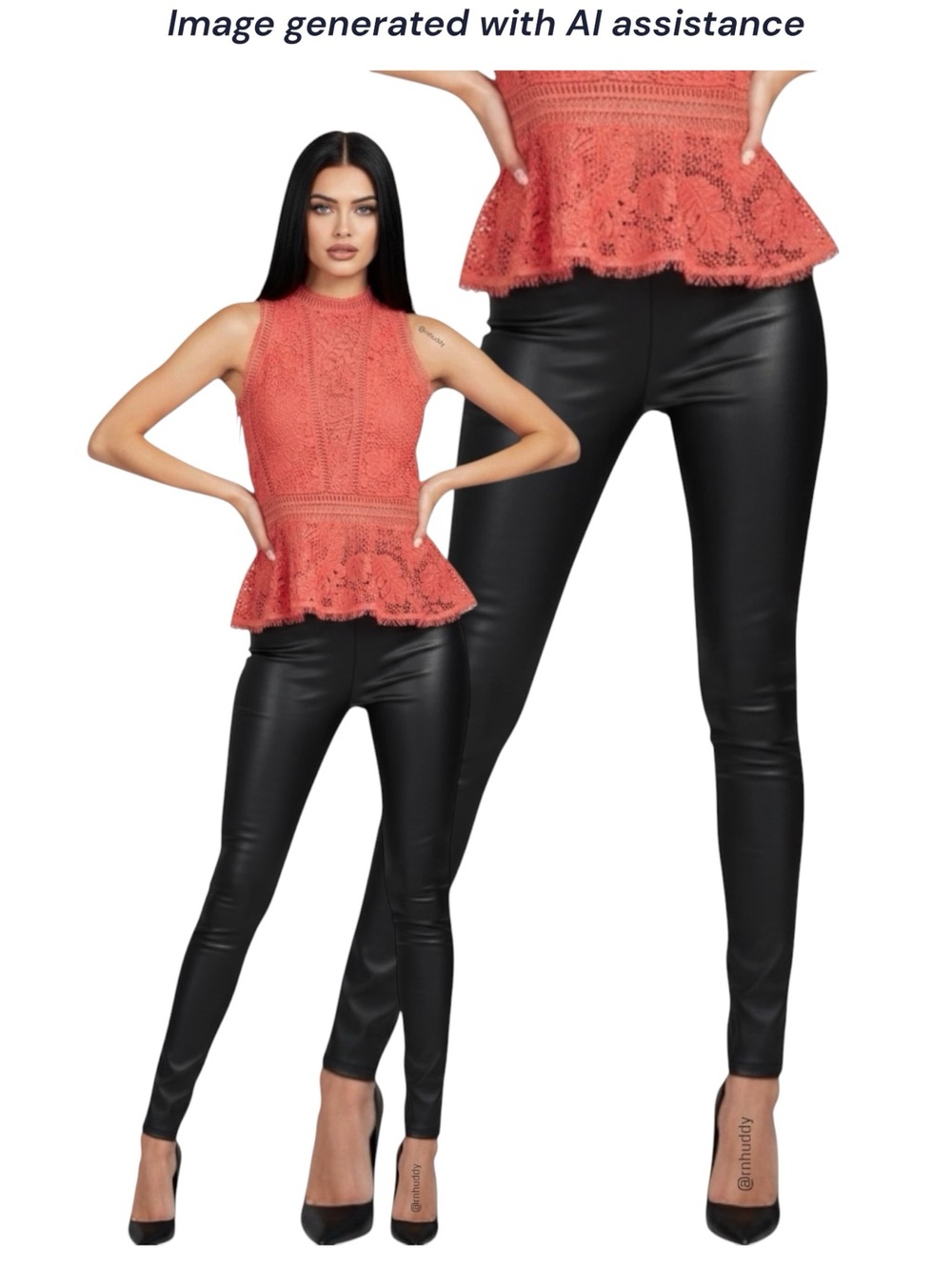 Blank NYC side 28 black faux leather pull on legging
